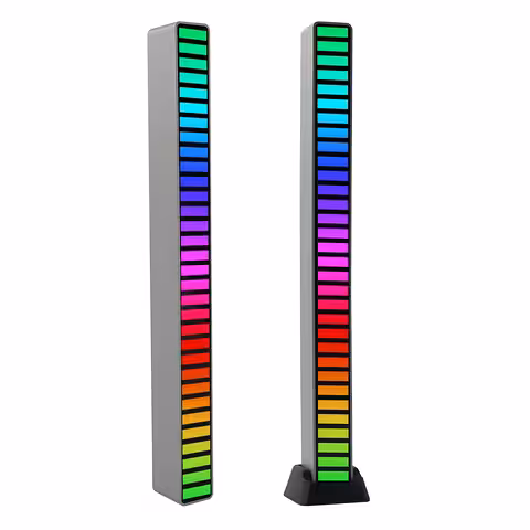 RGB LED Bar with Sound Activation – VU Meter Music Lights, 32 LEDs, USB-C, Spectacular Effects