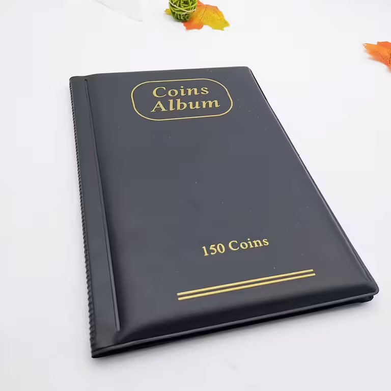 Coin Collection Album – Binder with 150 Compartments for Numismatics, Stamps, Tokens