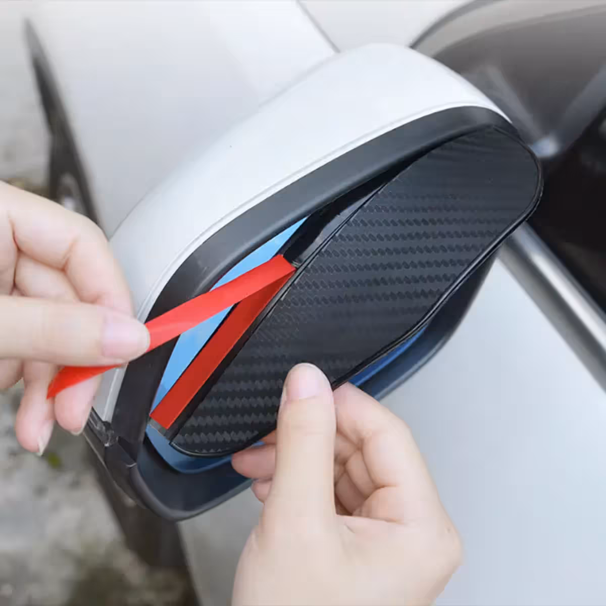 Mirror guards with 3M double-sided tape for secure mounting