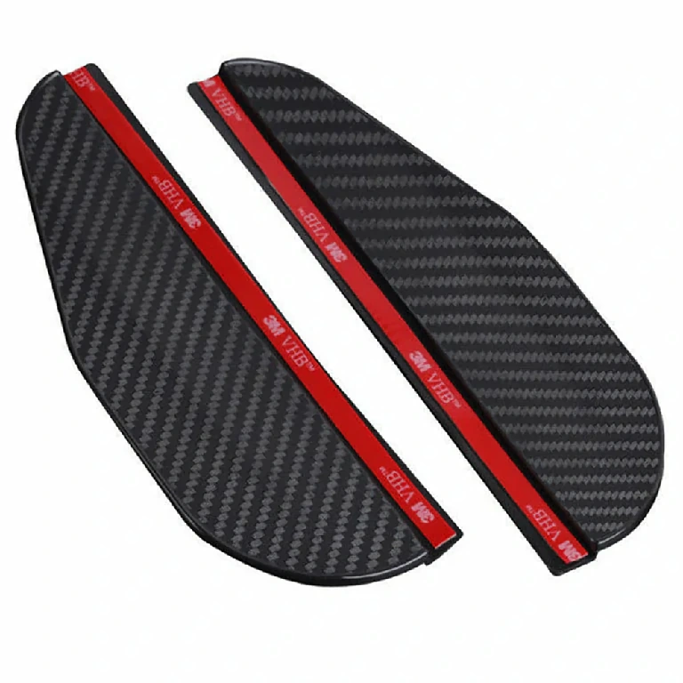 Black carbon mirror guards for cars Black carbon fiber guards for car mirror protection