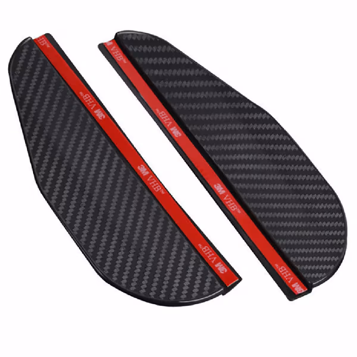 Black carbon fiber guards for car mirror protection