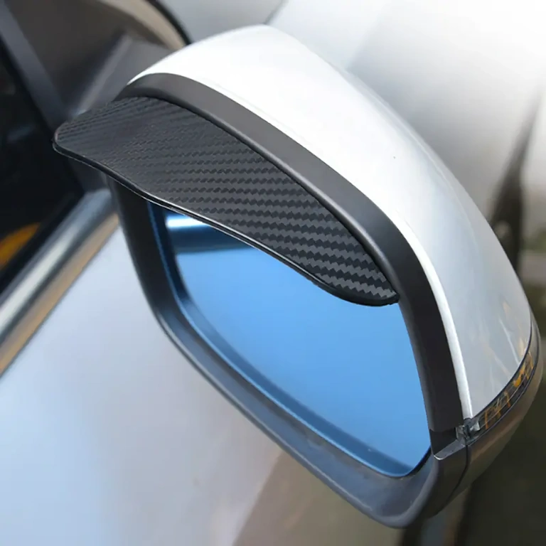 Carbon rain guards for car mirrors with design Car mirror rain guards with elegant carbon texture