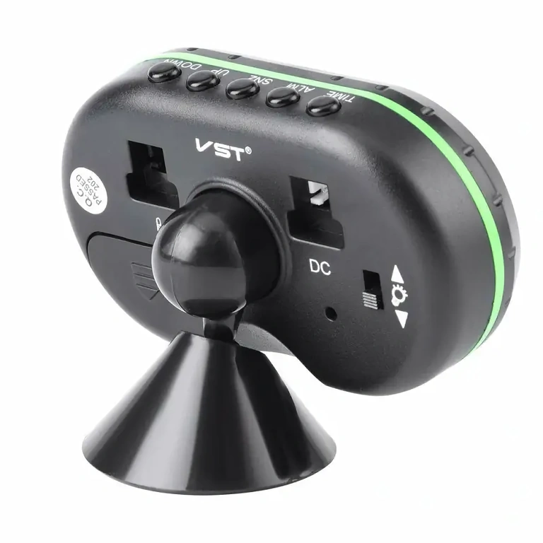 Digital clock with display for car voltage and temperature