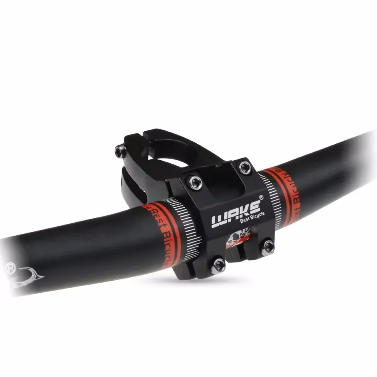 Black aluminum short stem for MTB, enhanced comfort and control