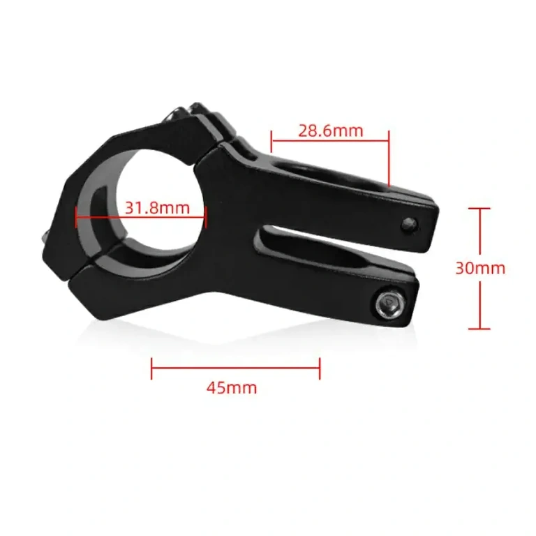 WAKE short stem for MTB handlebars, black WAKE short black stem for MTB, improved positioning for control and comfort