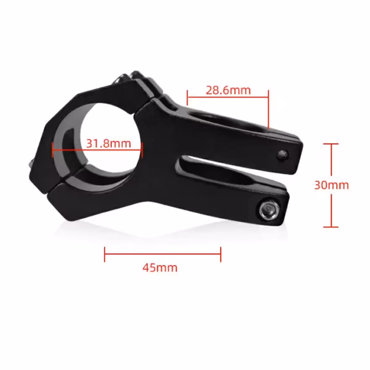 WAKE short black stem for MTB, improved positioning for control and comfort