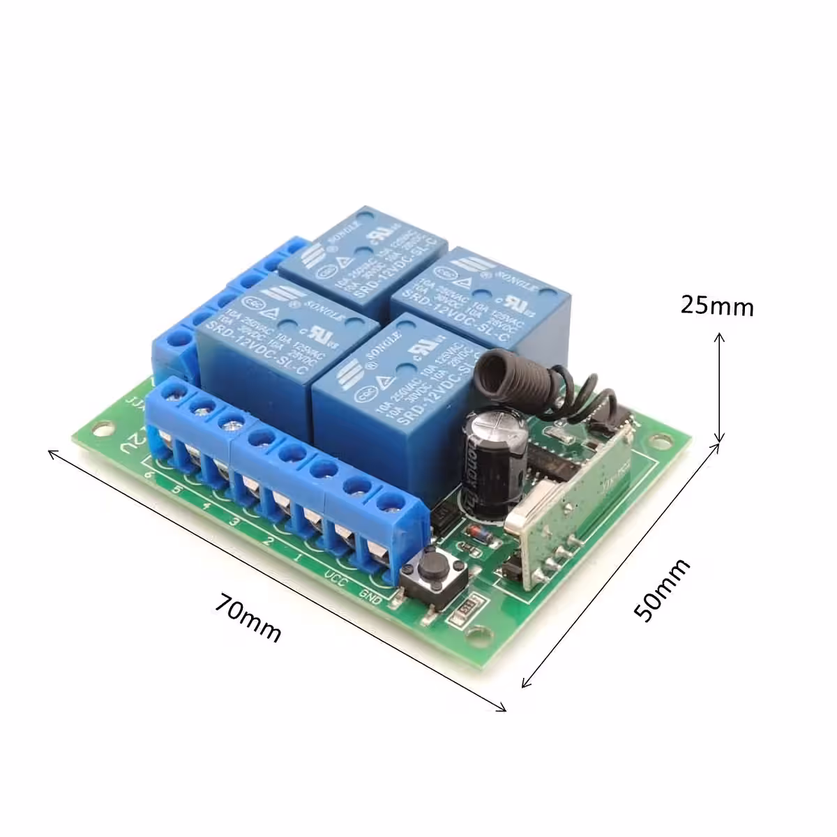 Relay with remote for controlling garage doors, gates, and automation systems