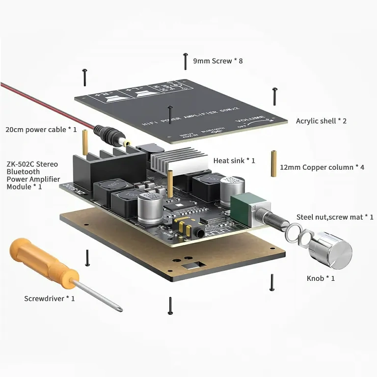 DIY Bluetooth stereo audio board with TPA3116D2, 100W total