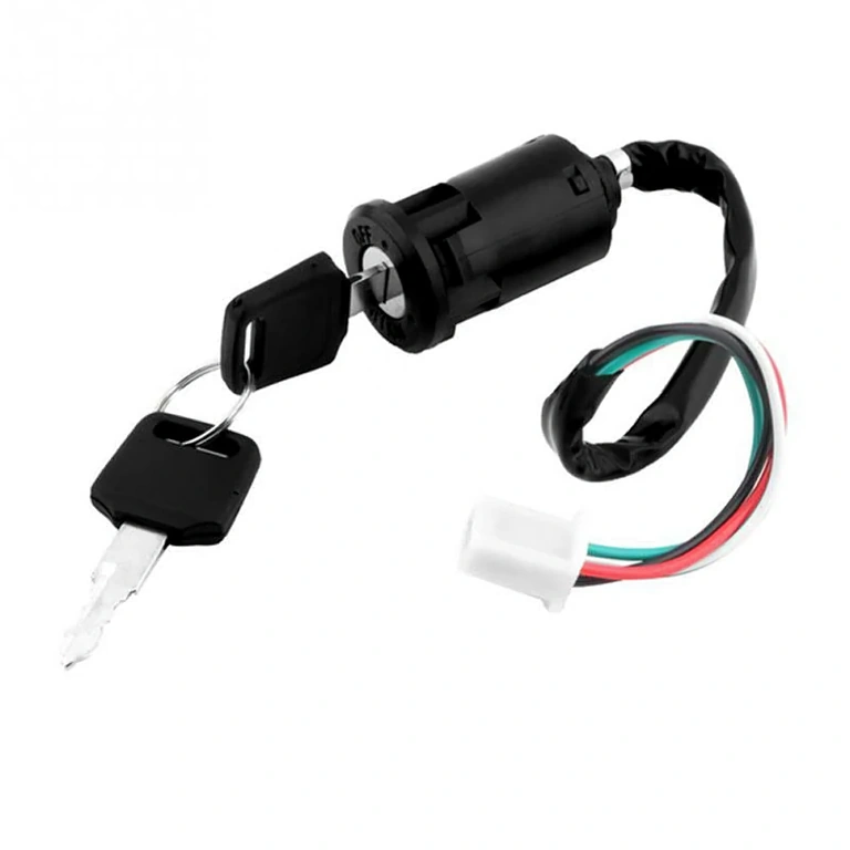 Universal 4-wire key switch for ATV, scooters, and motorcycles