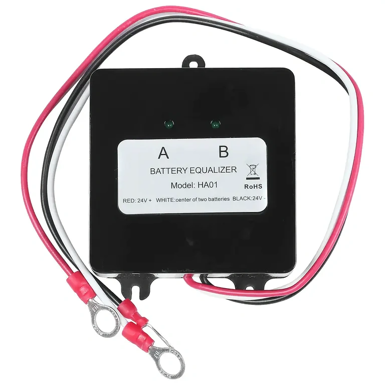 Automatic device for voltage balancing in multi-battery systems