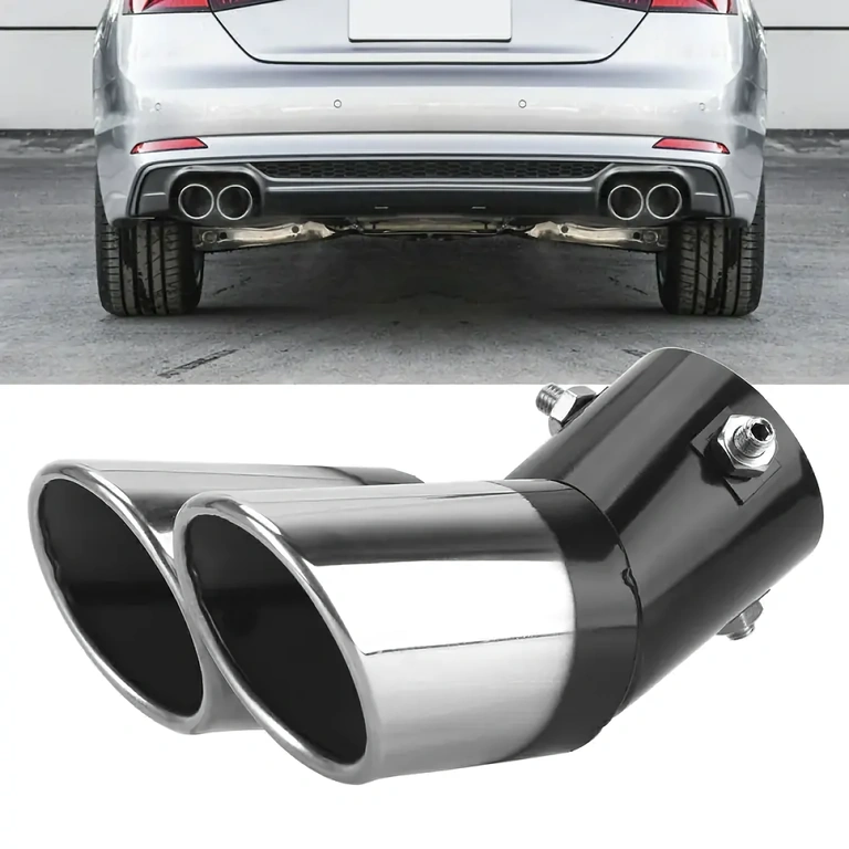 Decorative stainless steel ornament for dual car exhaust