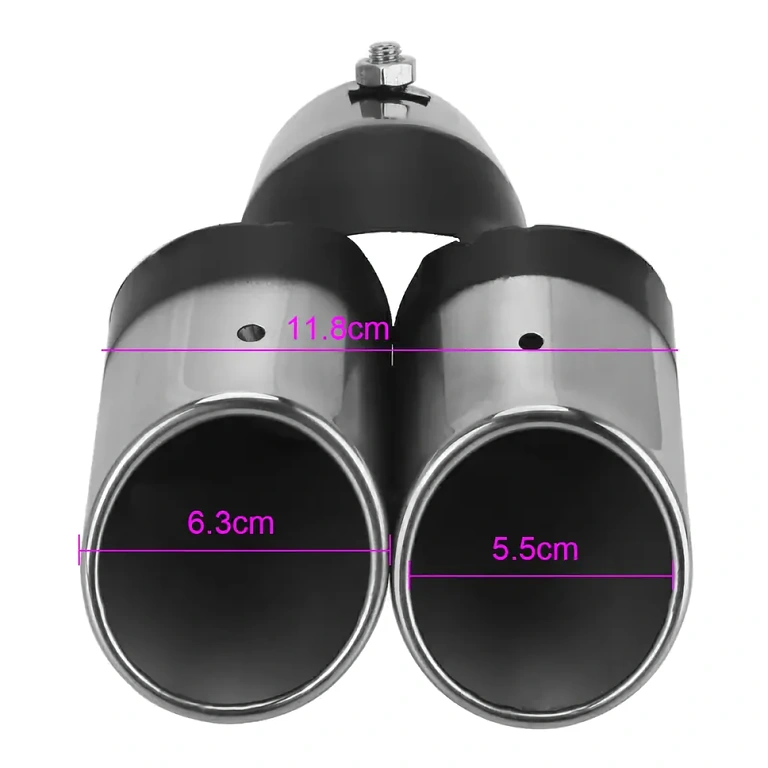 Universal stainless steel decorative exhaust tip