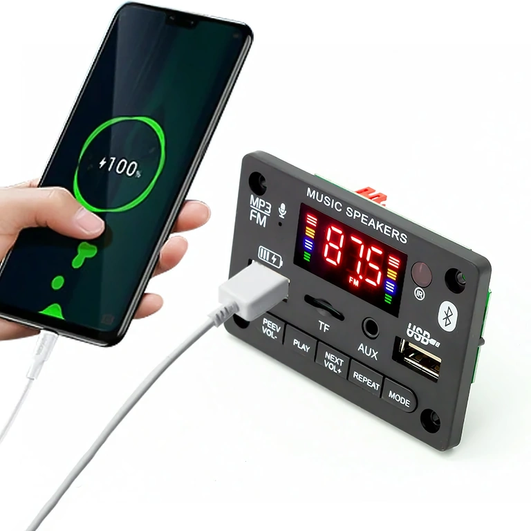 Bluetooth 5.0 audio module with 2x40W amplifier Bluetooth 5.0 stereo module with 2x40W audio amplifier for speakers