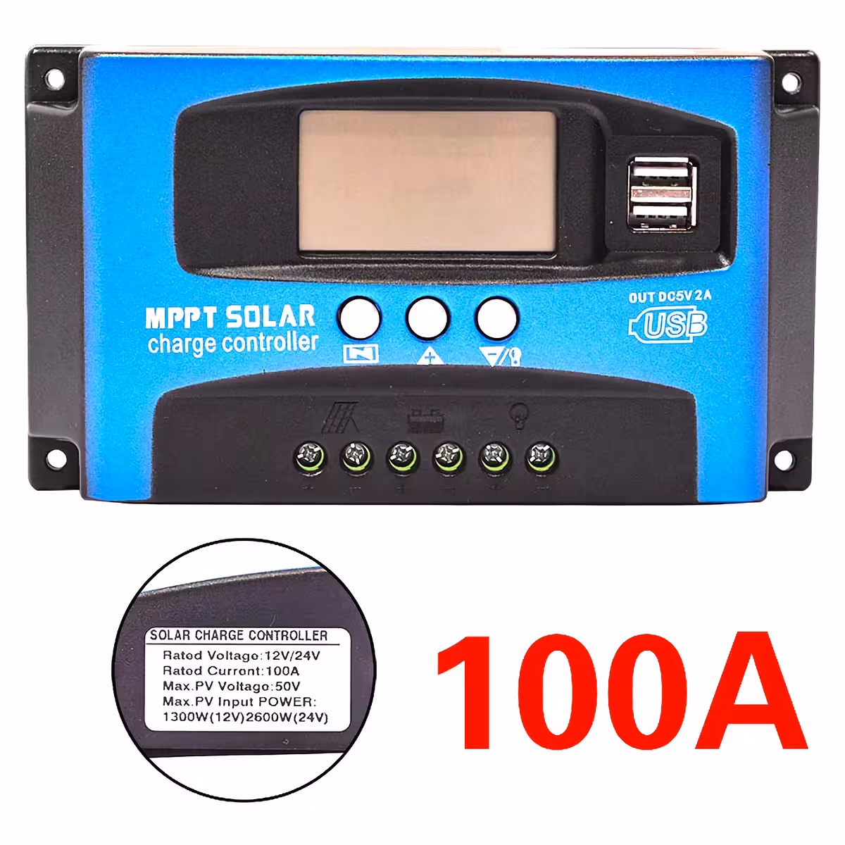 Solar charge regulator with voltage control and automatic protection