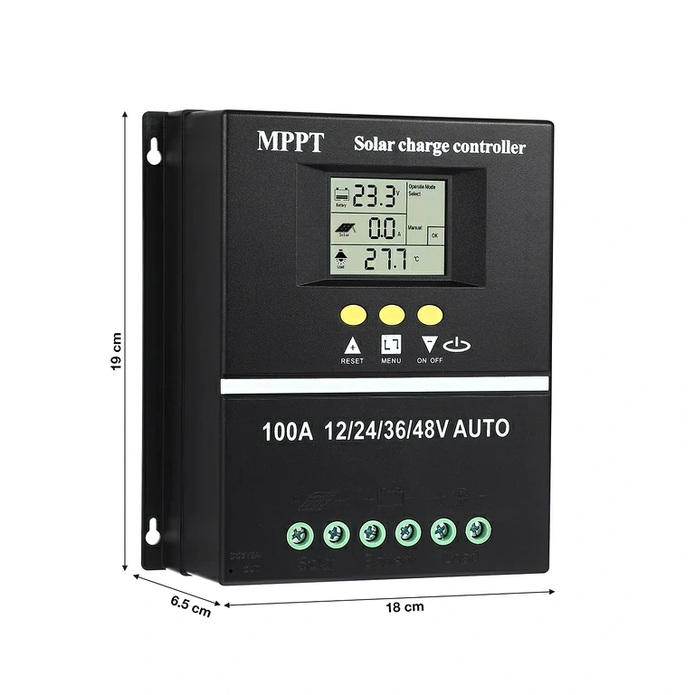 100A controller compatible with 12V 24V 36V 48V Controller compatible with multiple battery types for solar systems