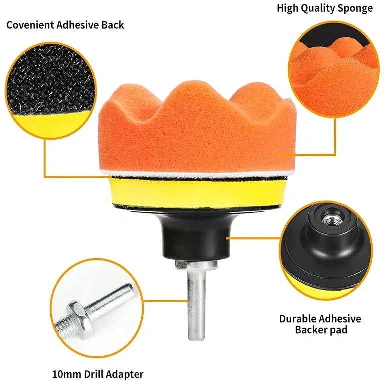 Flat orange polishing pad for deep cleaning