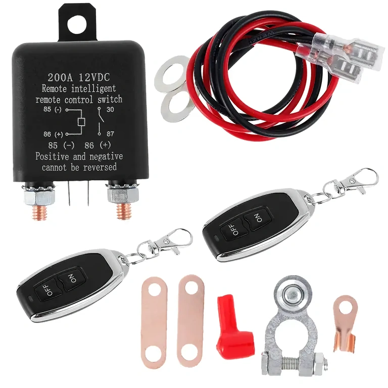 Car battery power cut-off system with remote control
