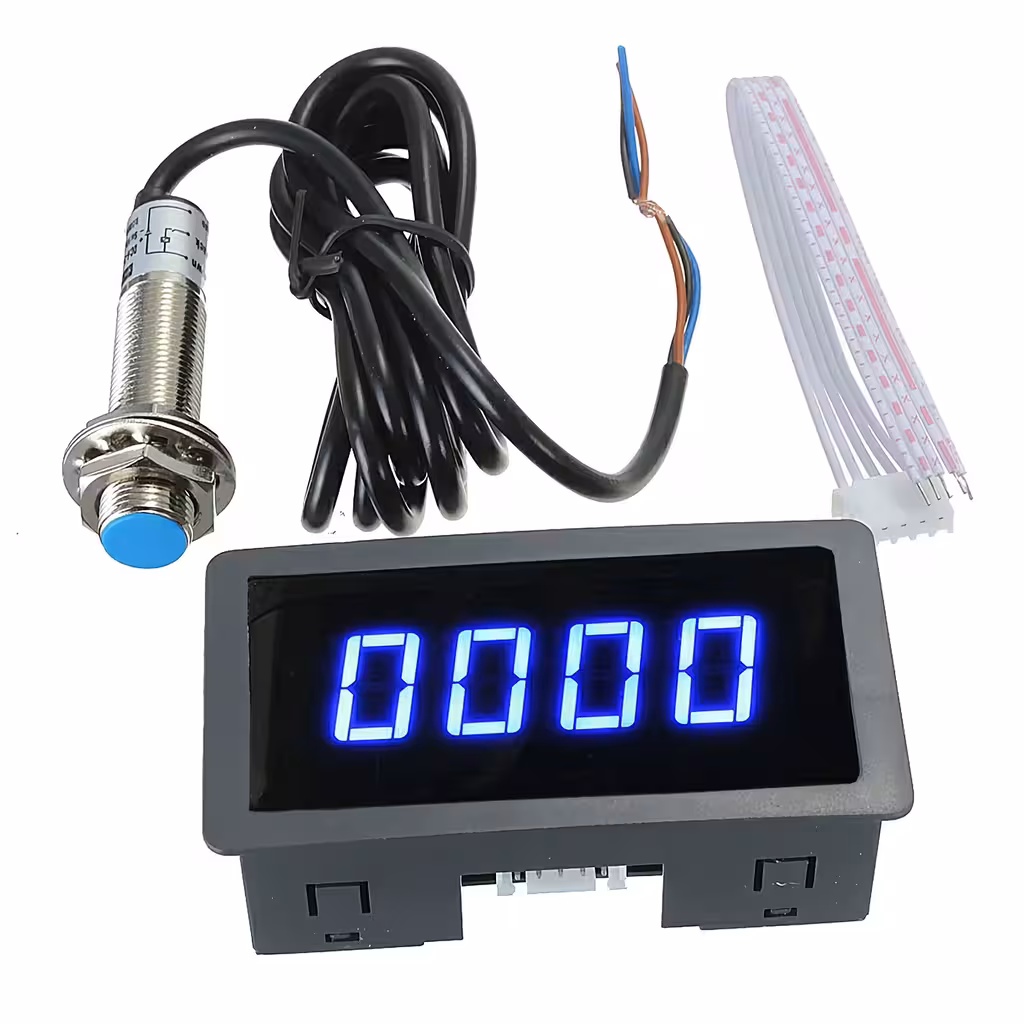 Digital Tachometer with Hall Sensor – Tractor, Lathe, Combine, 12V/24V, LED RPM