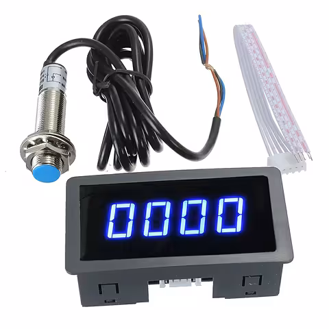 Digital Tachometer with Hall Sensor – Tractor, Lathe, Combine, 12V/24V, LED RPM