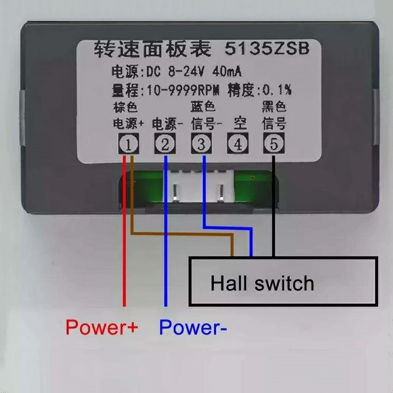 Tachometer and sensor wiring diagram Installation and wiring diagram for tachometer with magnetic sensor
