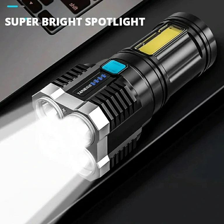 Flashlight with 100-meter beam LED flashlight with long illumination distance