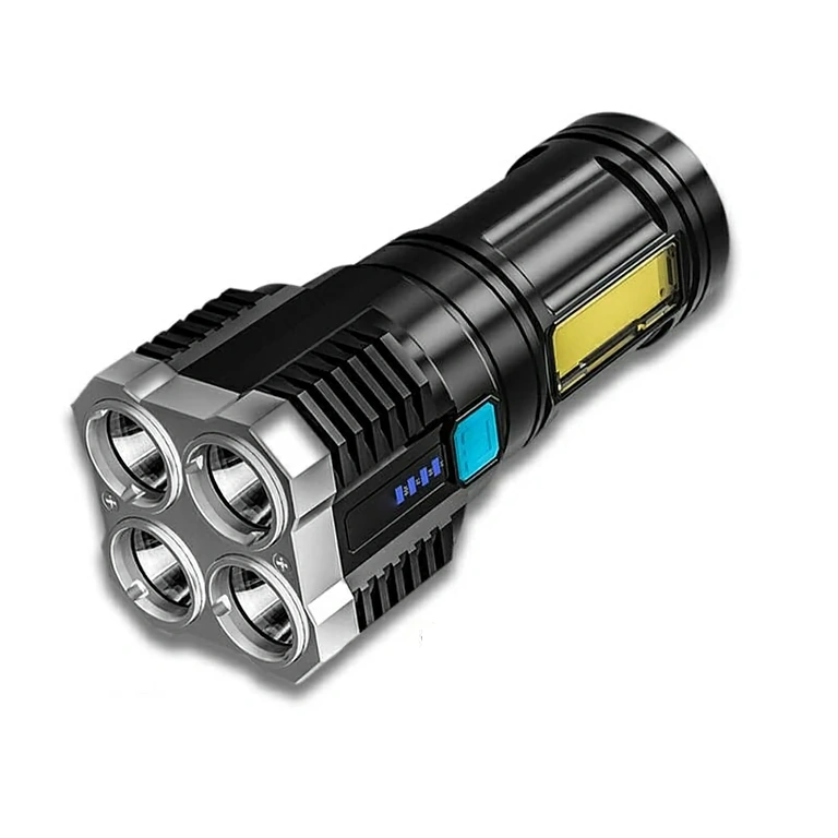 LED flashlight with USB charging LED light with rechargeable battery and USB charging