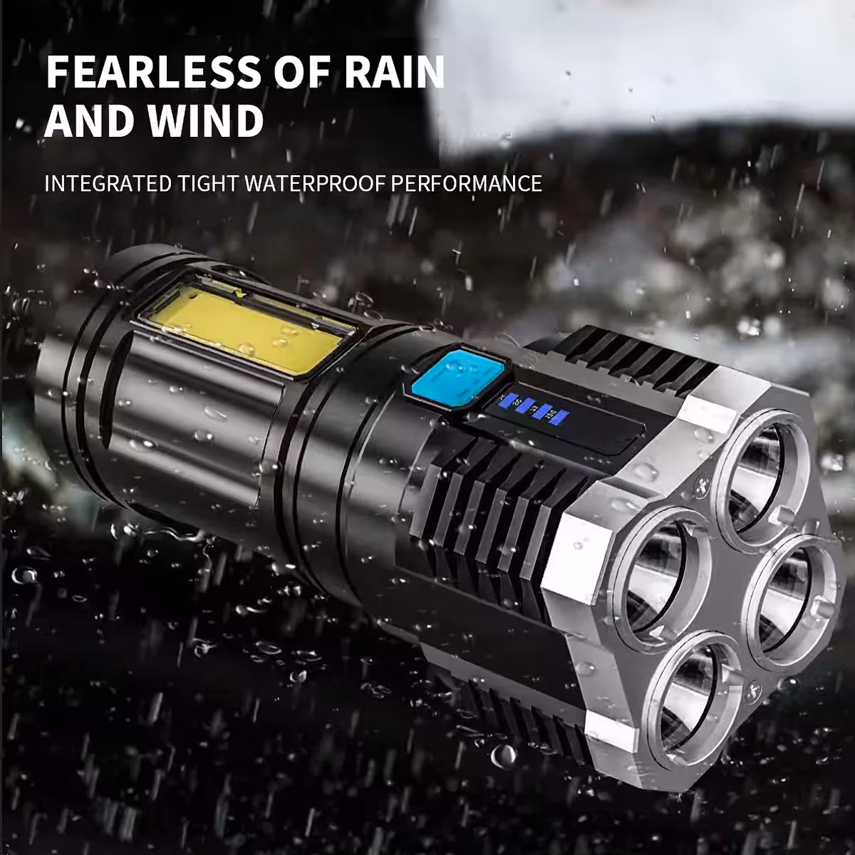 Professional waterproof LED flashlight for outdoor activities