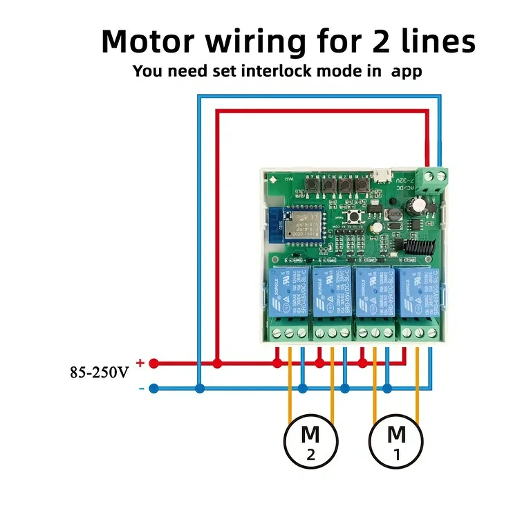 Motor or garage gate control Illustration of relay connection to automatic gate motor