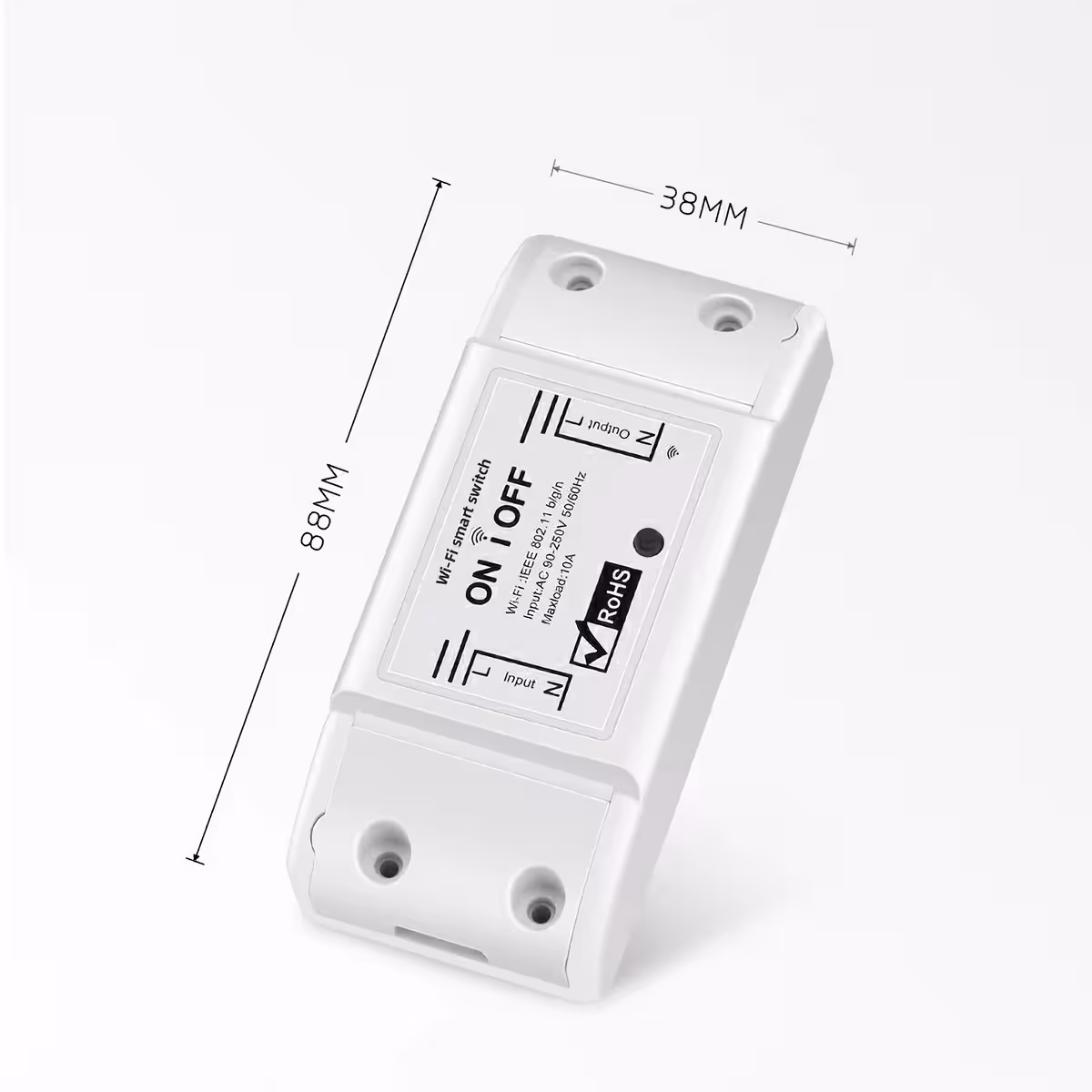 Relay for wireless switch, controllable via smartphone