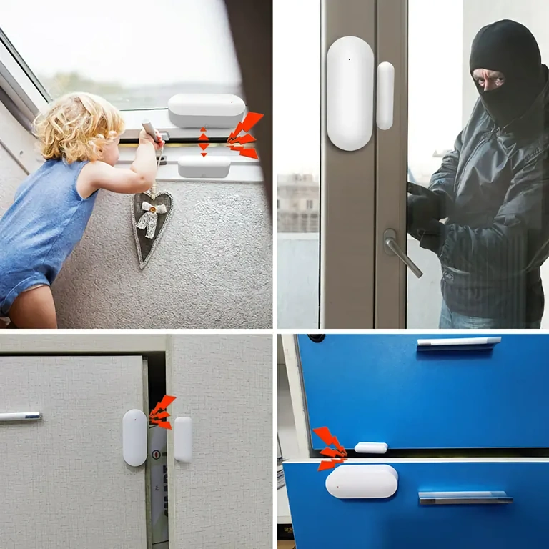 Security sensor with alarm for doors and windows Magnetic safety sensor for monitoring door and window openings