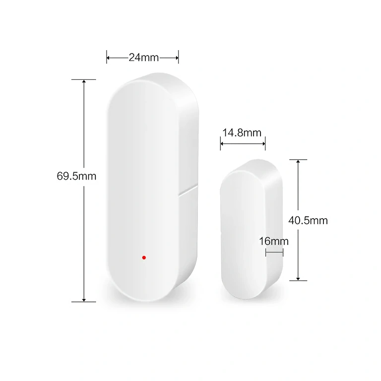 WiFi magnetic sensor details Dimensions and technical specifications of Tuya sensor