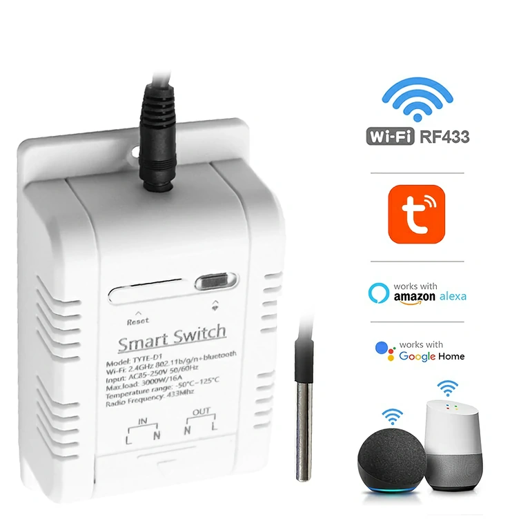 WiFi smart thermostat with temperature sensor Wireless smart thermostat with temperature sensor for home control