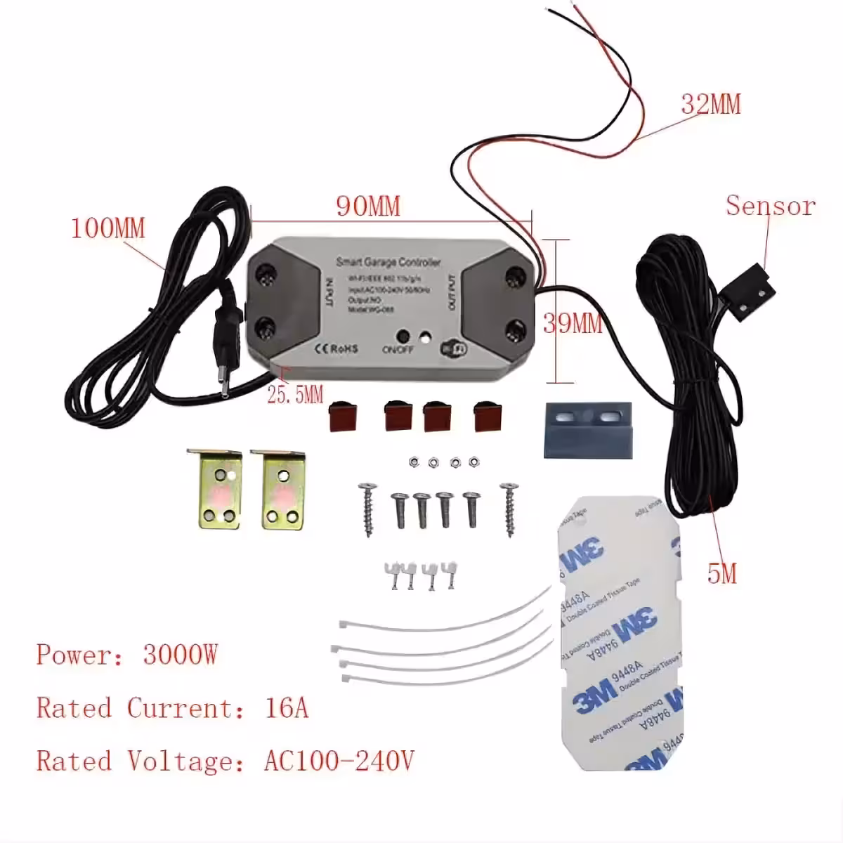 Tuya-compatible module for sliding gate with programming and smart notifications