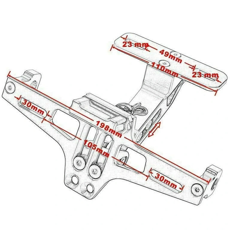 Compact motorcycle plate holder, ideal for sport bikes