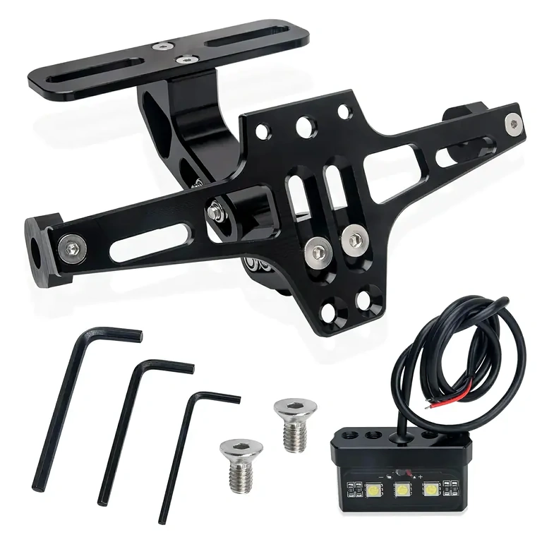 Motorcycle accessory for license plate mounting