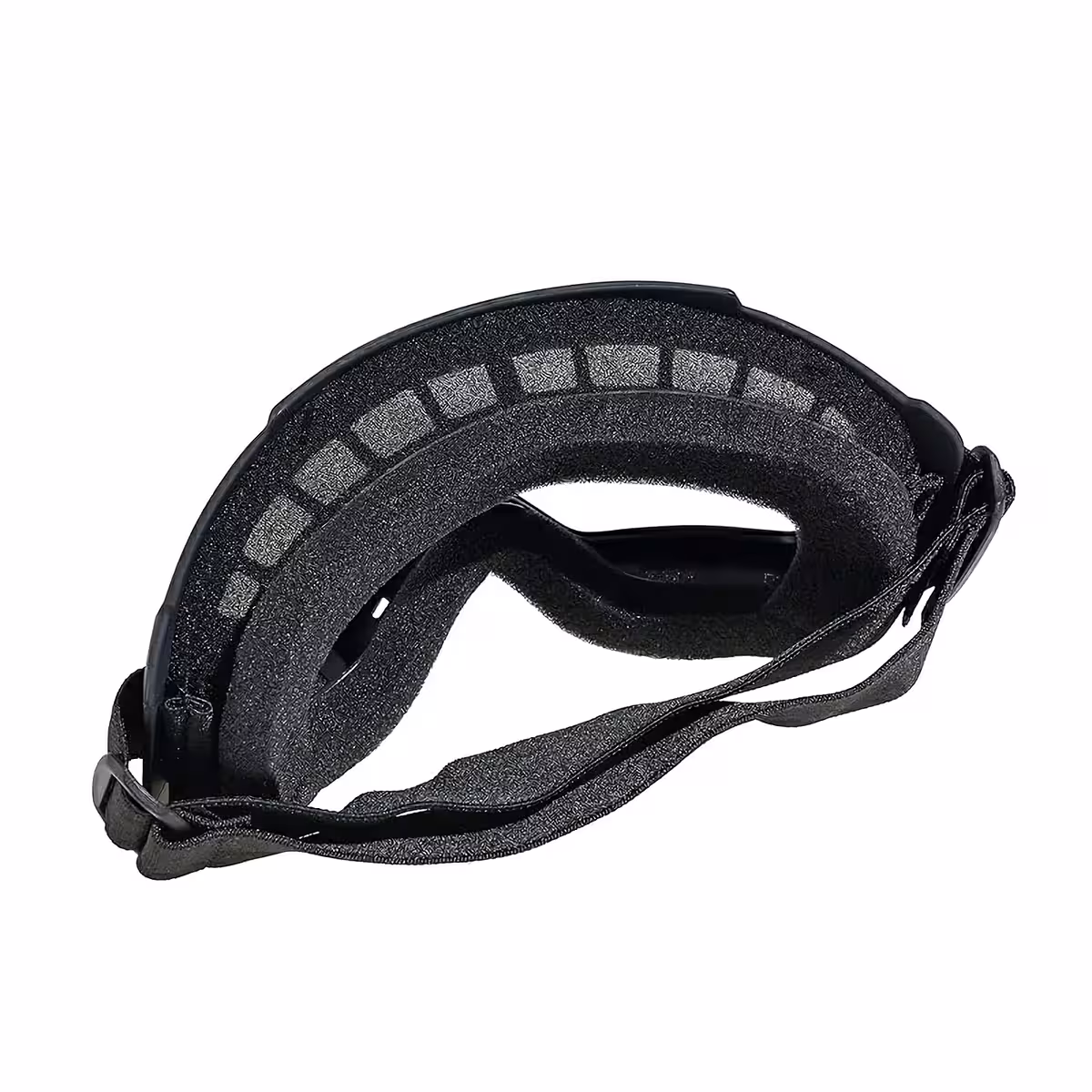 Snowboard goggles with adjustable elastic strap and secure fit