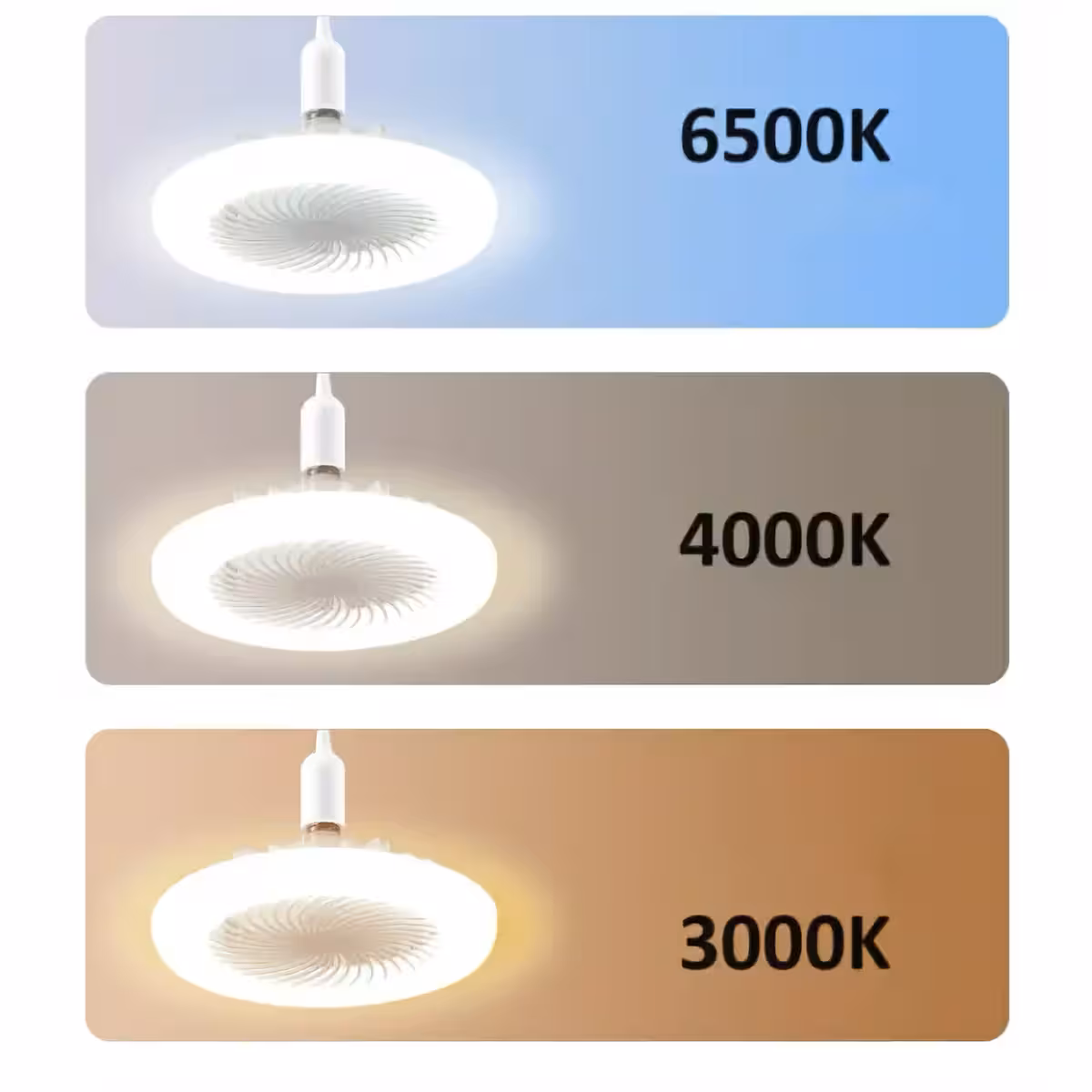 Ceiling fan with adjustable brightness