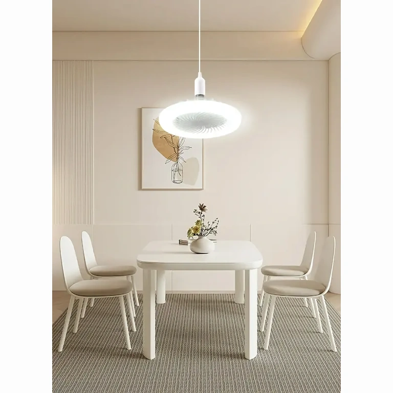 Modern ceiling fan with light for living room Ceiling fan with modern design, installed in living room