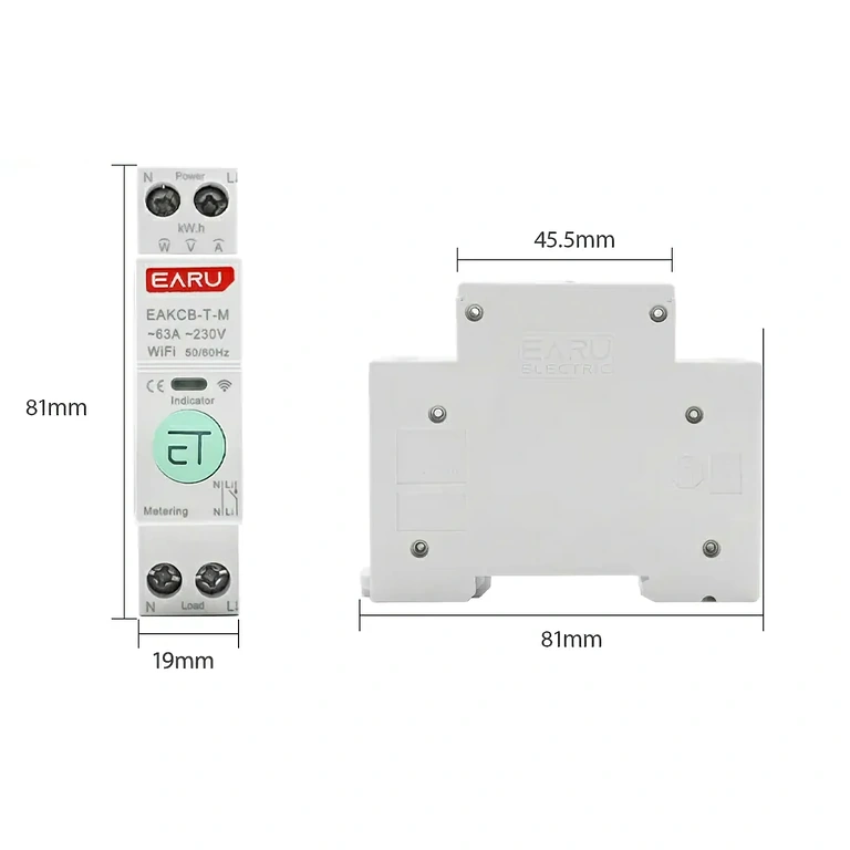 Side view of electric meter with terminal protection