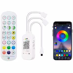 RGB LED Strip Controller Smart WiFi Tuya with Remote, Dimmer, and Music Control