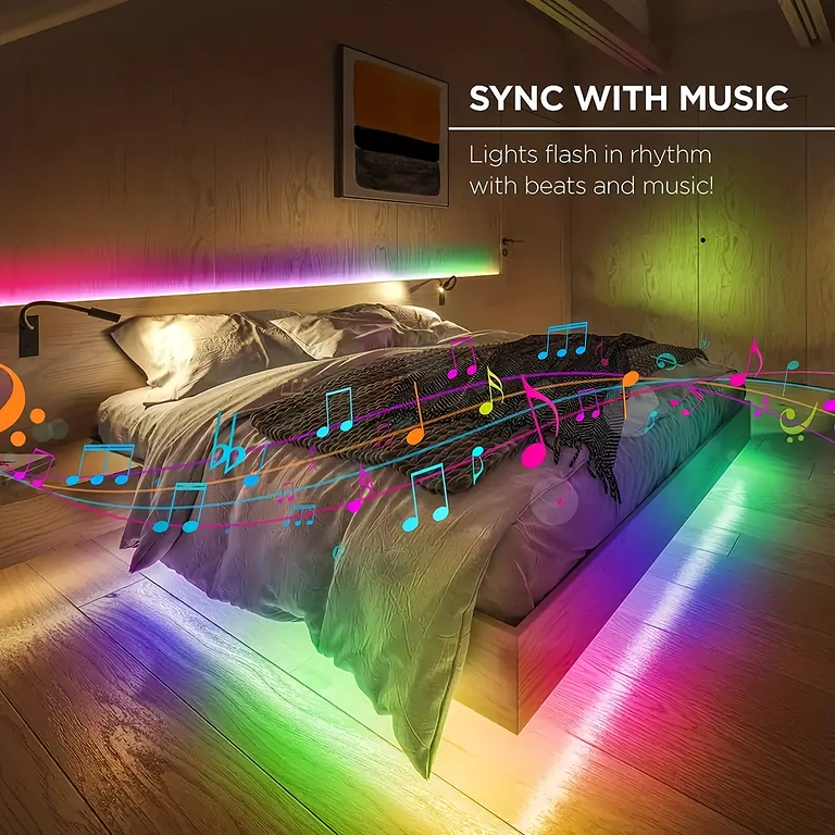 Dynamic light effects in sync with music