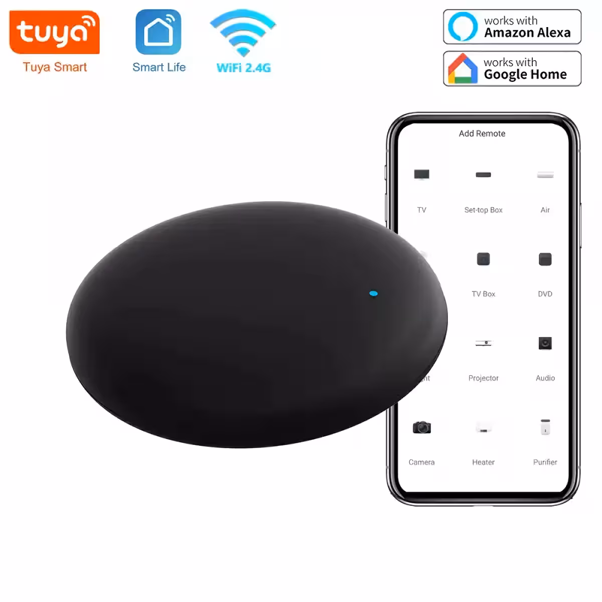 Wireless remote controlled via Tuya app on phone