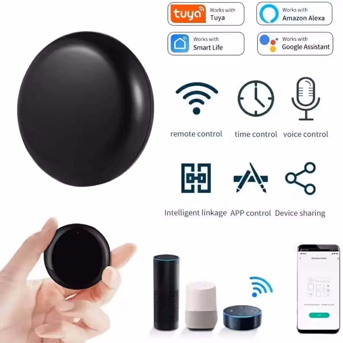 Smart remote supporting Google Assistant and Alexa voice commands