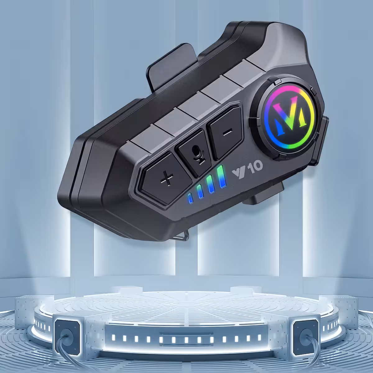 Motorcycle intercom with Smart One-Drag-Two function