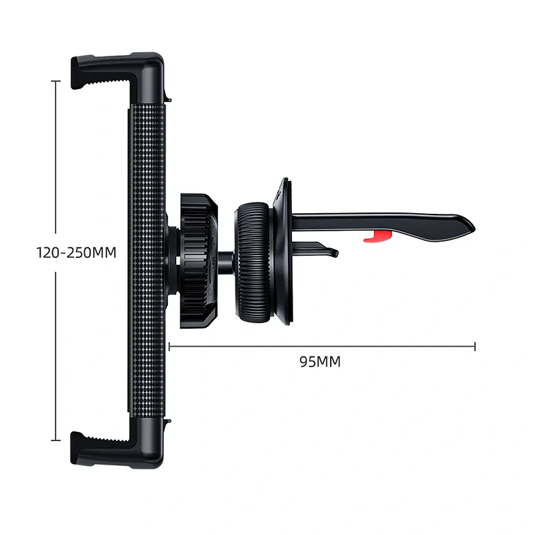 Compact and lightweight tablet holder, mounted on air vent
