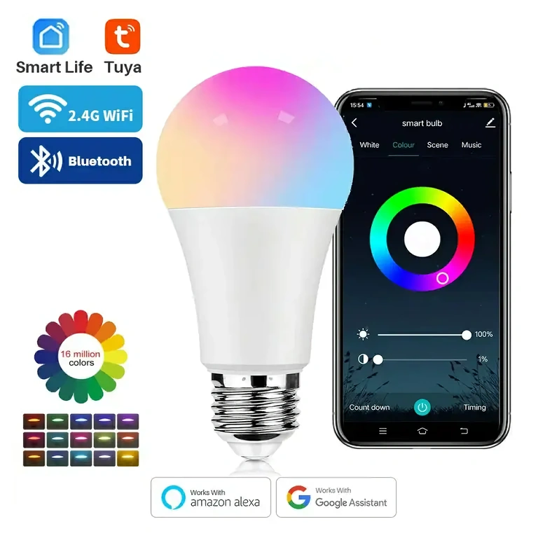 Smart LED Bulb with WiFi and Voice Control LED bulb with WiFi and voice control compatible with Alexa and Google Home