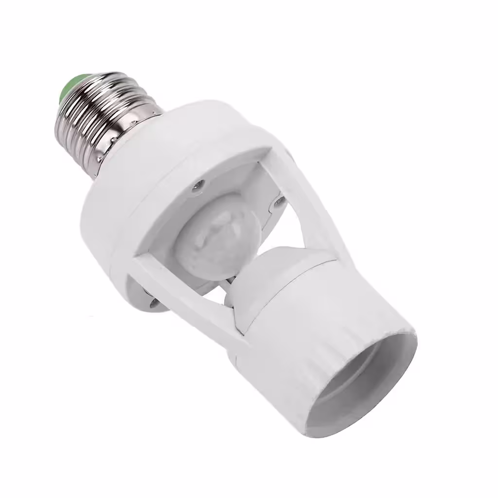 E27 Socket with PIR Motion and Twilight Sensor – 360° Detection, Adjustable Timer