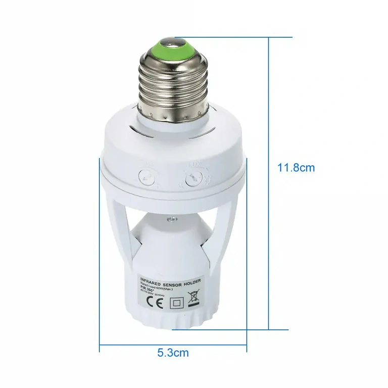 E27 PIR Sensor Lamp Holder for Energy Saving E27 socket with PIR sensor activates only in low light conditions