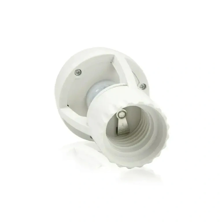 E27 Light Socket with PIR Dusk Sensor E27 Socket with PIR Motion and Twilight Sensor – 360° Detection, Adjustable Timer