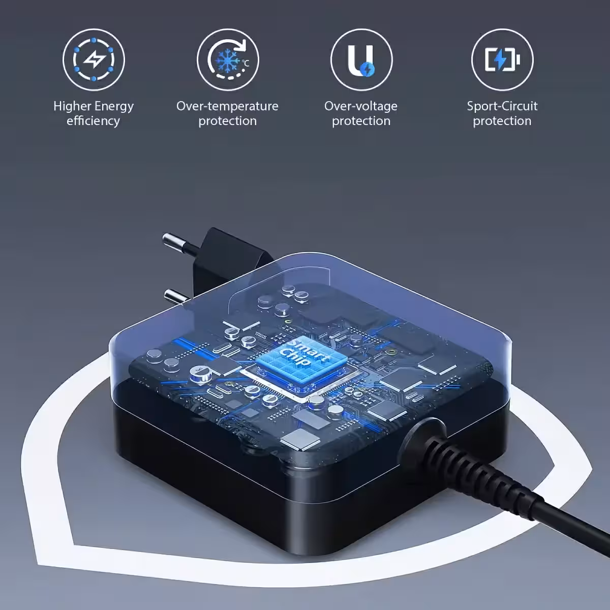 Portable USB-C 65W charger for mobile use